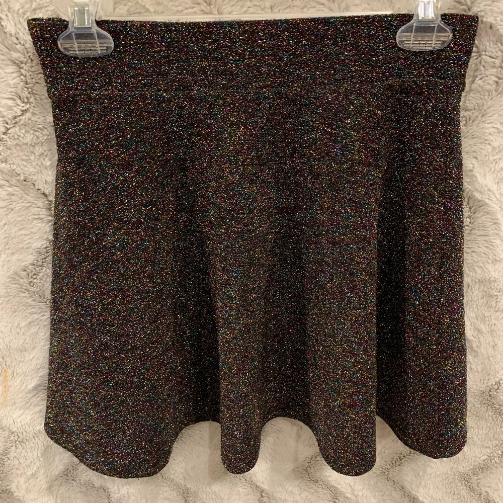 Black multi-color sparkle skirt Small Forever 21